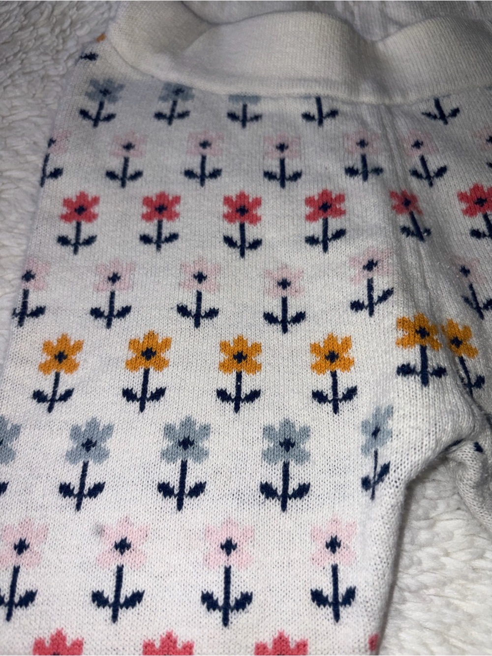 Hanna Andersson Girls 2T Sweater Stretch Knit Leggings Floral Daisies Multicolor - Picture 3 of 8